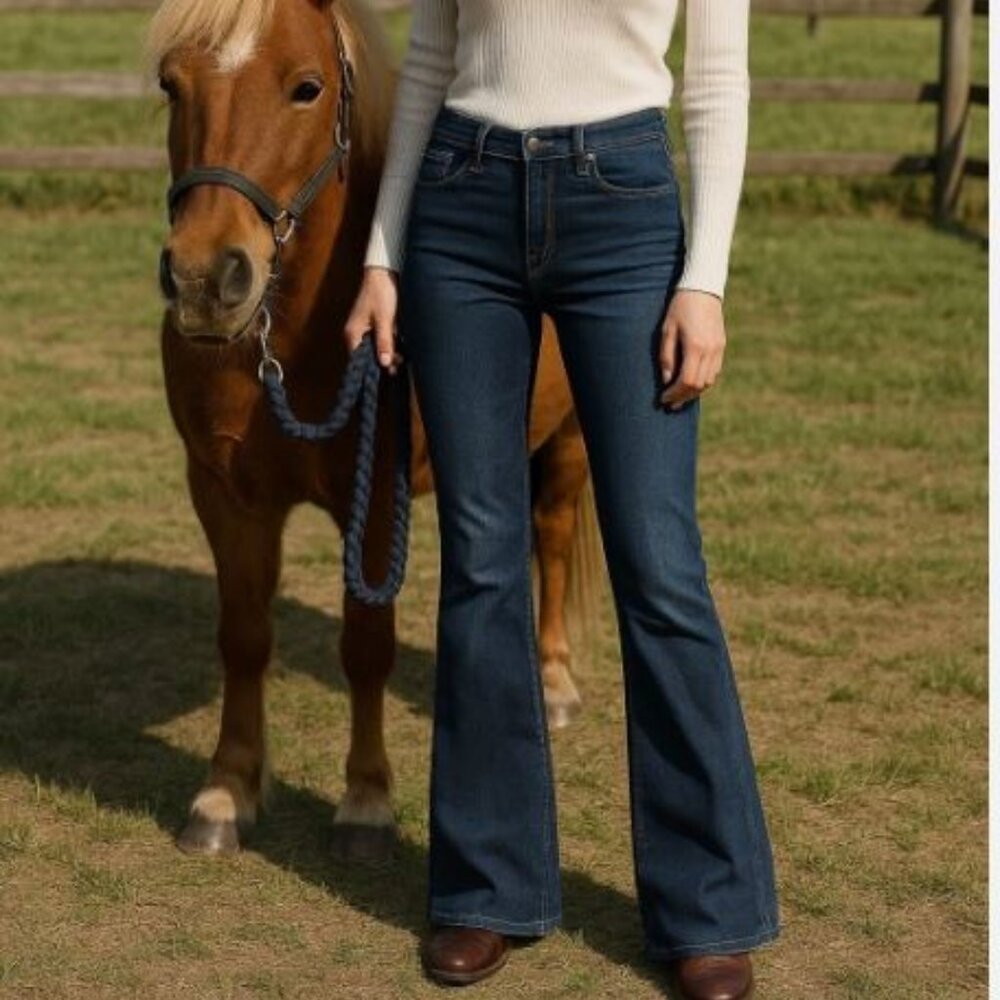 AG Adriano Goldschmied The Belle Jeans 24R Made in‎ USA Flare Dark Wash